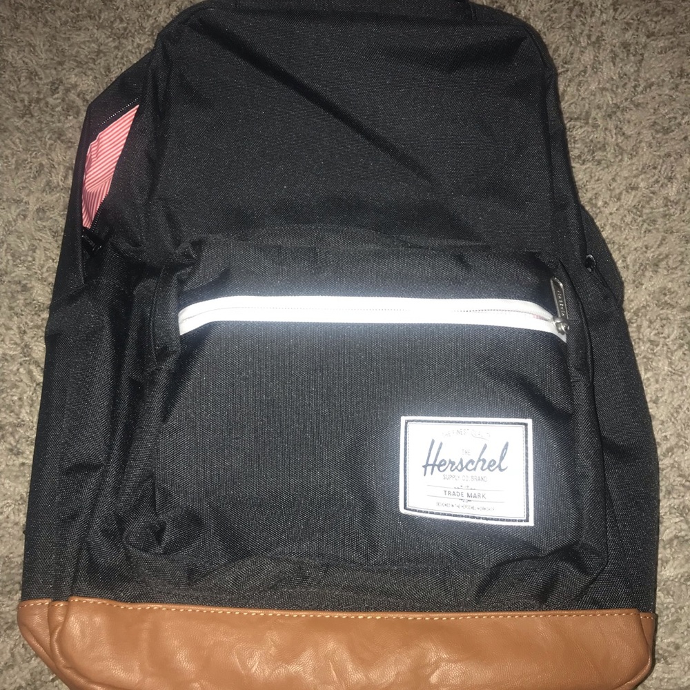 Herschel Pop Quiz backpack black/ brown leather